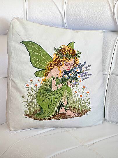ÇİÇEK PERİSİ NAKIŞLI 40x40 EBATINDA KIRLENT - 3