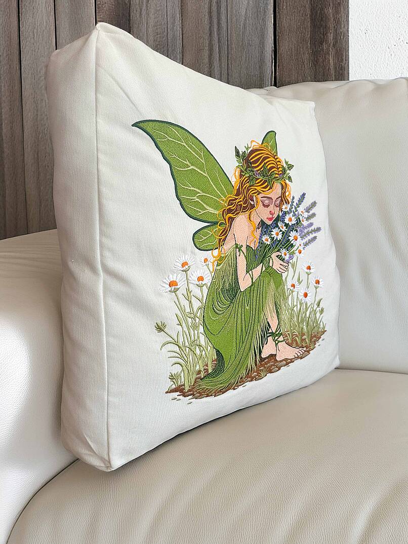 ÇİÇEK PERİSİ NAKIŞLI 40x40 EBATINDA KIRLENT - 5