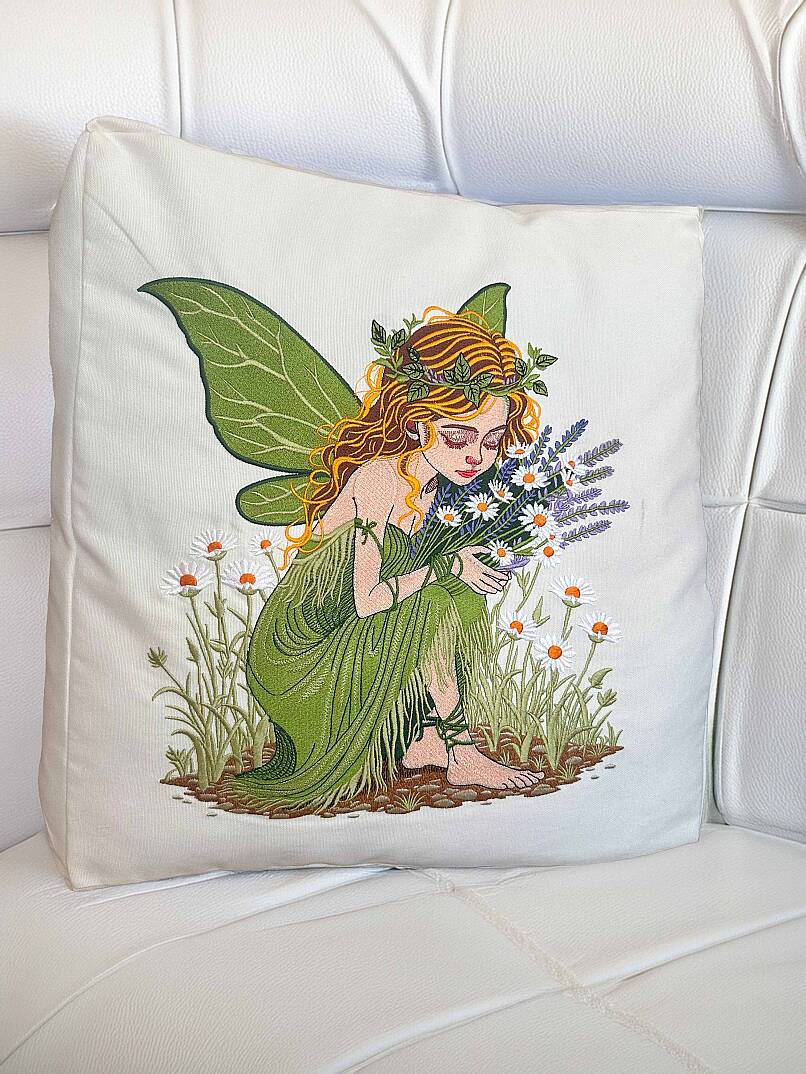 ÇİÇEK PERİSİ NAKIŞLI 40x40 EBATINDA KIRLENT - 1
