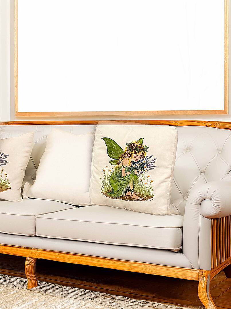 ÇİÇEK PERİSİ NAKIŞLI 40x40 EBATINDA KIRLENT - 7
