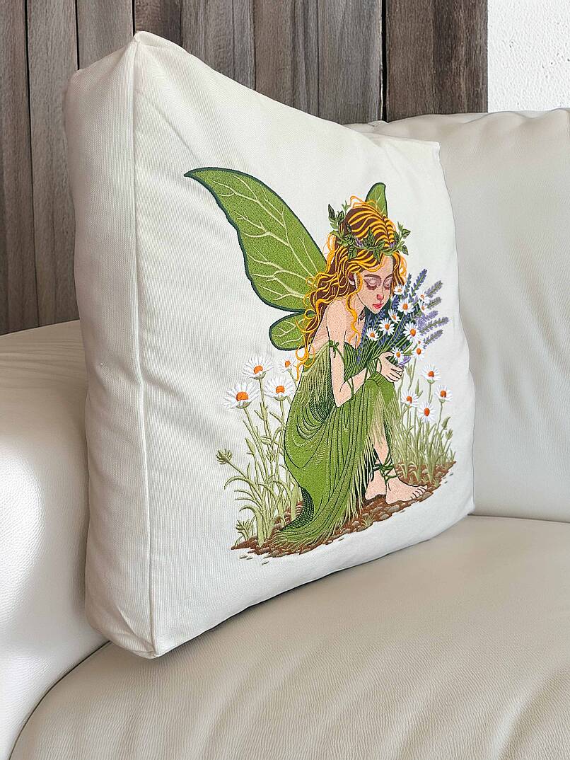 ÇİÇEK PERİSİ NAKIŞLI 40x40 EBATINDA KIRLENT - 8