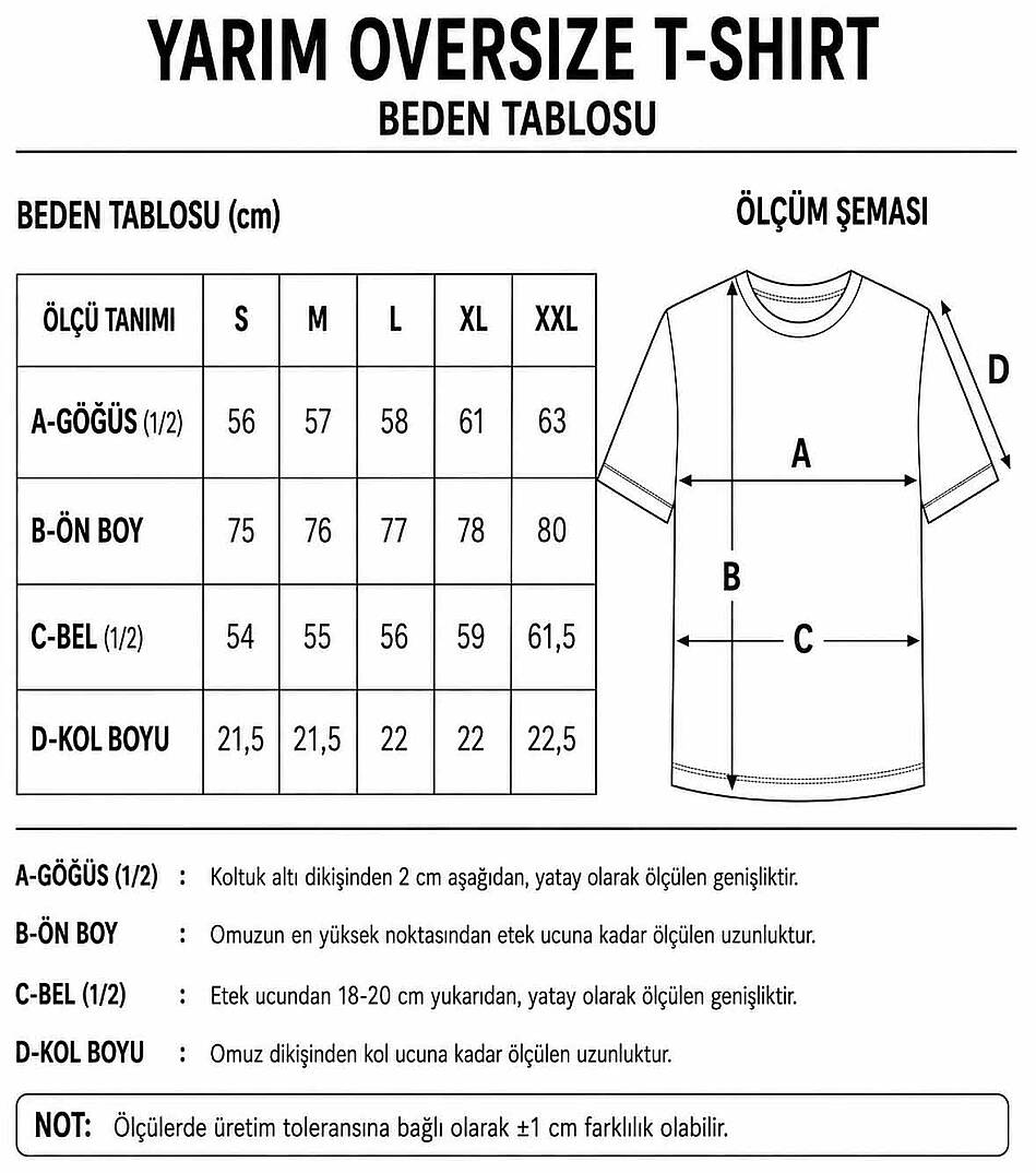SESSİZ TAVŞAN NAKIŞLI YARIM OVERSİZE SİYAH RENKLİ UNİSEX TİŞÖRT - 5